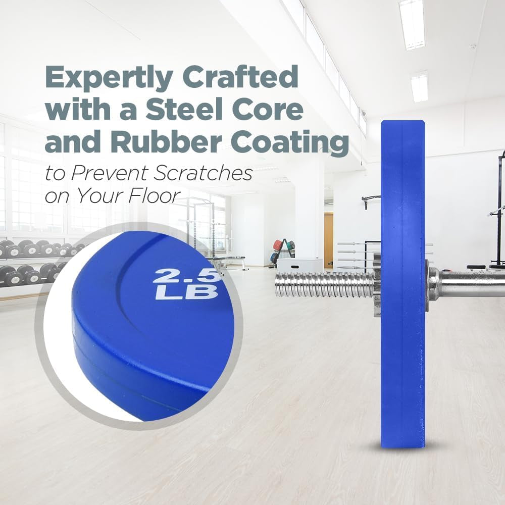 Pair Olympic Plates - Barbell Weights Set of 2 Weight Plates for Olympic Bars Perfect for Strength Training Plates Exercise Balance Increase Available in 0.50LB 1.25LB 2.5LB 5LB 7.5LB 10LB Weight Plate